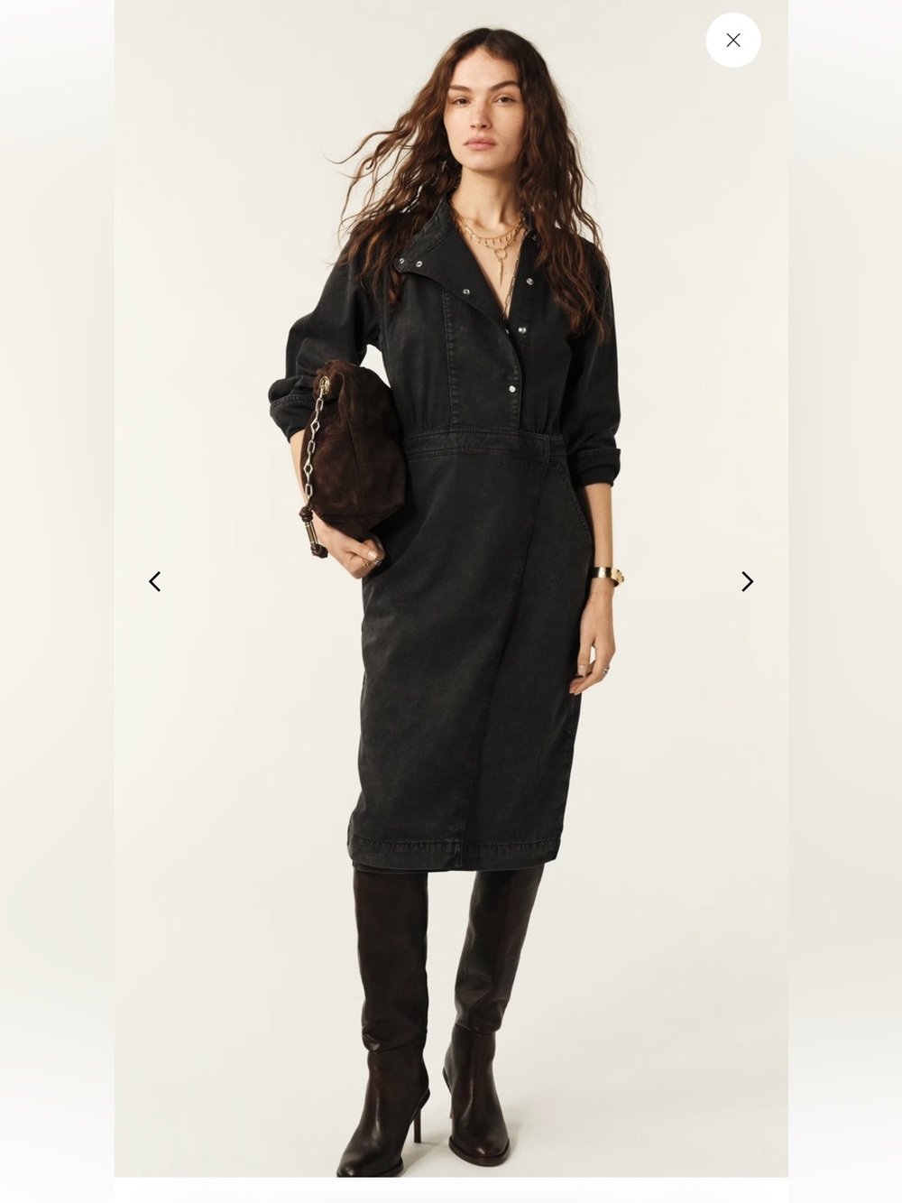 ba&sh Black Denim Midi Dress Jeans - Women's Black Denim - size 1 (small)